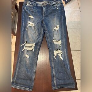 Soho Distressed Boyfriend Jeans in Blue